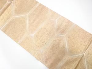 石畳模様織り出し　名古屋帯